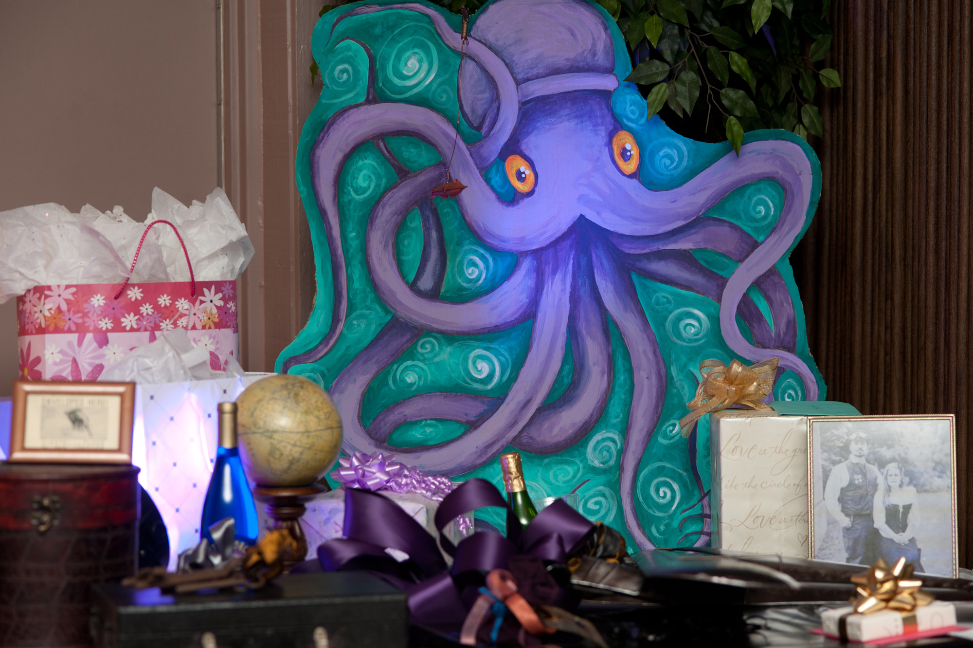Octopus near the gift table.