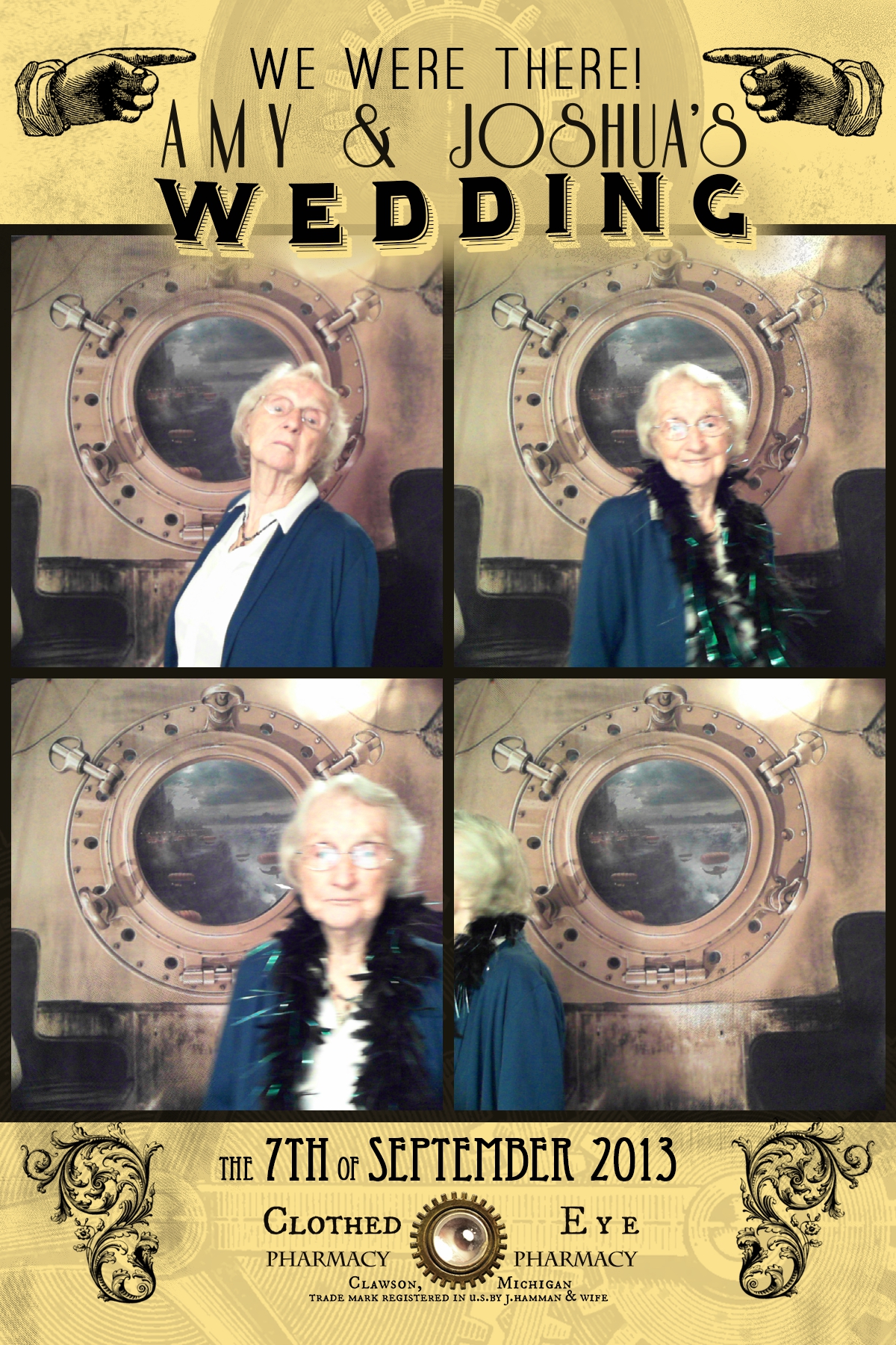 Granny Irene Hamman having fun in the photo booth
